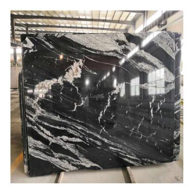 China Large Traditional Black White Stone Kitchen Countertops Granite Mix Slab Cut To Floor Tile for sale