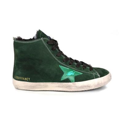 China Fashion Trend Goldens Sneakers Gooses Mesh Dirty Pure Wool Francy Shoes Green Woolen Green Shoes for sale