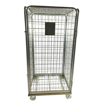 China Steel Mobile Warehouse Roll Cage Logistics Roll Cage Container With Wheels Supermarket Roll Cage Container With Wheels for sale