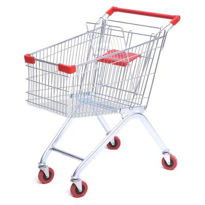 China High Quality Steel Grocery Cart Supermarket Wire Shopping Cart Steel Trolley for sale