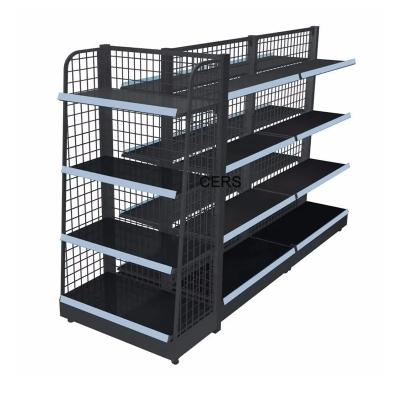 China High Quality Double Sided Fashion Grocery Display Racks /Shelves For General Grocery Supermarket Shelf Gondola Shelving for sale