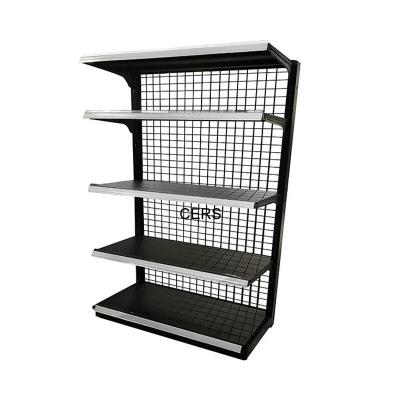 China Double Side Gondola Shelf Metal Supermarket Shelf Hot New Design Double Sided Shelving for sale