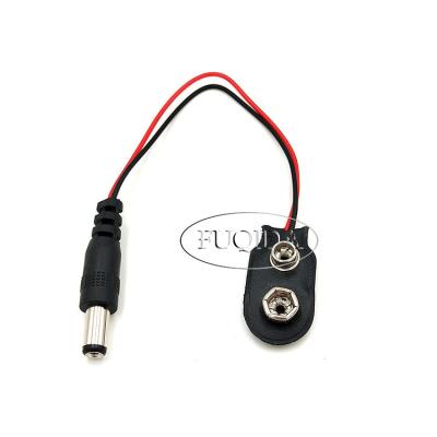 China PP 9v Battery Holder Clips Clip With 2.1mm x 5.5mm Male DC Plug5521 For Arduino for sale