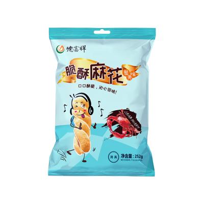 China China Manufacturer Wholesale Flavor Cooked Dry Food Cereal Twisted Rolls 252g DFX Crab Fish Roe Fried Dough Twists For Snacks for sale