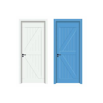 China Simple Design Waterproof Wood Door Painted Free Design MDF Interior Solid Wood Flush Door for sale