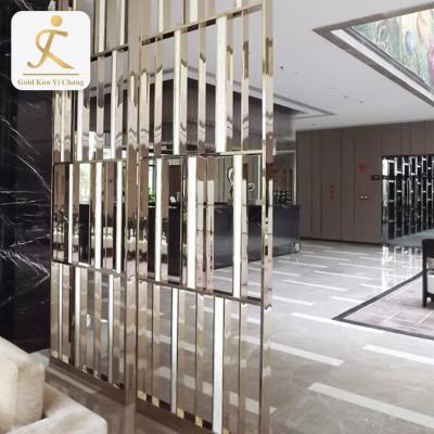 China Durable Decorative Metal Hotel Lobby Partition Design Living Room Divider Design Aluminum Floor to Ceiling Room Dividers for sale