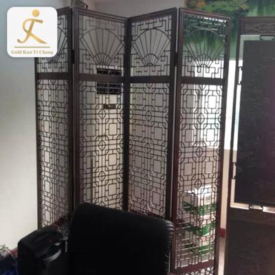 China Durable Hollow Cut Room Divider For Bedroom Decorative Steel Screen Room Divider Japanese Foldable Room Screens Dividers for sale