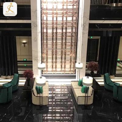 China Durable Hotel Lobby Elevator Cabin Backdrop Decoration Art Wall Stainless Steel Metal Wall for sale