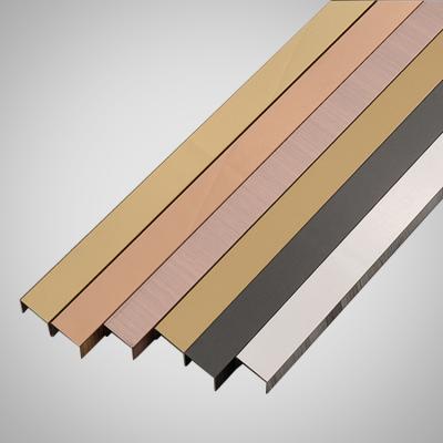 China Modern bullnose wall U cladding wall bullnose edgin PVD metal trim corner decorative metal tile for sale