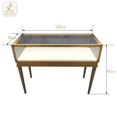 China Durable Stainless Steel Panel Watch Accessories Custom Modern Cabinet Holder Glass Jewelry Display Showcase for sale