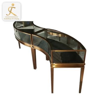 China Durable Wholesale Customized Design Luxury Modern Glass Jewelry Display Showcase Jewelry Shop Counter Mall for sale