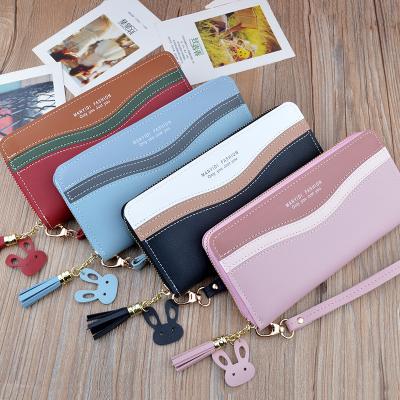 China Hot Fashion Coin Purse PU Leather Multi Card Ladies Women Wallet Long With Zipper Tassel for sale