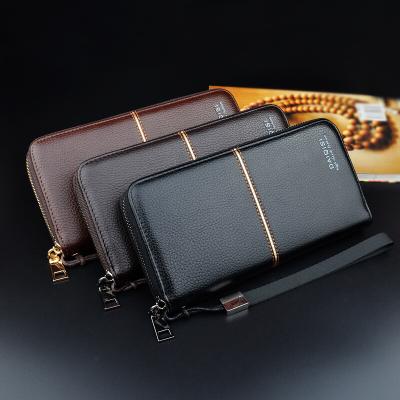 China New Fashion Purse Coin Purse Luxury Custom Business Long Zipper PU Card Phone Leather Multi Wallet For Men for sale