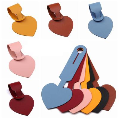 China Wholesale Eco-Friendly Wholesale Customized Heart Blank Travel Blank PU Leather Luggage Tag With Logo for sale