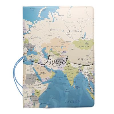 China Vintage Travel World Map Passport Wallet Passport and Vaccine Card Holder for sale