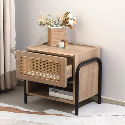 China (Other) Adjustable Modern Bedroom Furniture Bedside Table Storage Nightstand Shelf With Cordless Filling for sale