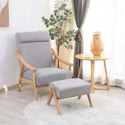 China Canvas Bedroom Sofa Chair With Footstool Comfortable Simple Fabric Sofa Chair (Other) Factory Wholesale Adjustable for sale