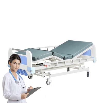 China New Hospital Bed Trend Hospital Medical Bed With Rails 3 Function Metal Manual Control Hospital Bed For Patient for sale