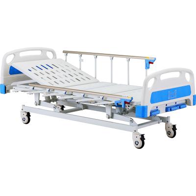 China High Quality Hospital Bed Metal Three Crank Manual Hospital Bed for sale