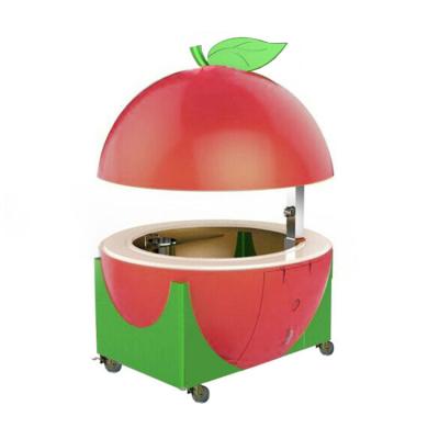 China Water proof vending summer season hot orange shaped apple juice bar fruit juice kiosk for street for sale