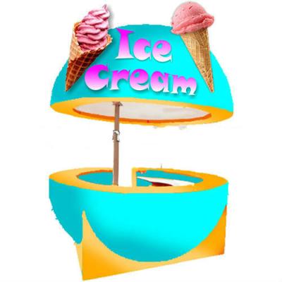 China Water proof mobile ice cream cart shop kiosk for street beach mall gelato stand for sale