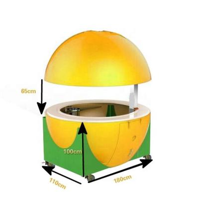 China Water Proof Shape Juice Bar Cafe Food Kiosk Outdoor Movable Orange Ice Cream Food Trailer for sale