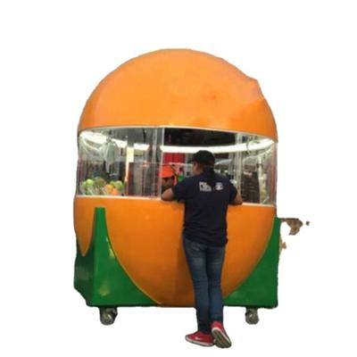 China Creative Organic Water Proof Fiberglass Fruit Kiosk Orange Juice Kiosk Mall Selling Cool Drinks Kiosk for sale