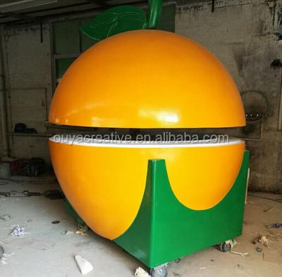 China Water Proof Fiberglass Street Food Kiosk Shape Orange Juice Bar Selling Orange Juice Trailer for sale