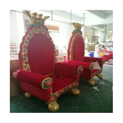 China Water Proof Mall Decorations Throne Chairs Fiberglass Christmas Throne for sale