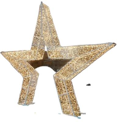 China Commercial Use Hollywood Stars Arch Outdoor Giant Shinning PVC Mesh Star Twinkle Pattern Cool Warm White Lights for sale