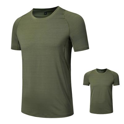 China New Gym Anti-Wrinkle Fitness Clothing Muscle Sport T-shirt Polyester Quick Dry Compression Shirt Training Wear Fitness Tops for sale