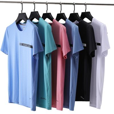 China High Quality Gymwear Anti-Wrinkle Short Sleeve T-shirt Casual Sport Running Quick Dry Top Printed Tees For Men for sale