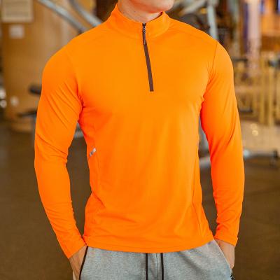 China Breathable Buruite Mens Gymwear Long Sleeve 1/4 Zipper Golf Pullover Shirt Gym Half Zip Up Shirts Custom Logo Fitness Mens Shirts for sale