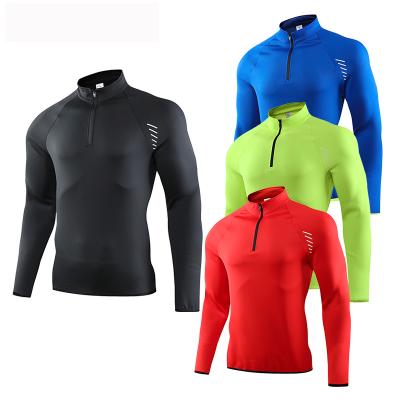 China Custom Men's Breathable Long Sleeve 1/4 Sleeve Quick Dry Breathable Stand Collar Sportswear Unisex Fitness Tops for sale