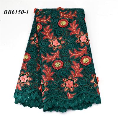 China New viable fashion style guipure lace up embroidery decal beads very high quality lace big 5 yards big 5 yards women party for sale