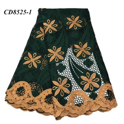 China Viable High Quality Guipure Lace Embroidery With Stones Dress Fabric Lady Style for sale