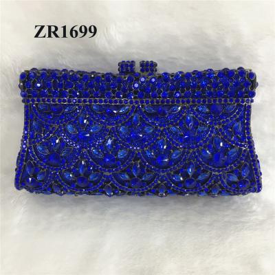 China ZR1699 Royal Blue African Hot Selling Crystal Bags So Beautiful Design Clutch Bag High Evening Phone Bags for sale