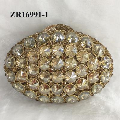 China ZR1691JIERITA Luxurious Gift Quality Design Gold Color Crystal Clutch Bag Women Bag for sale