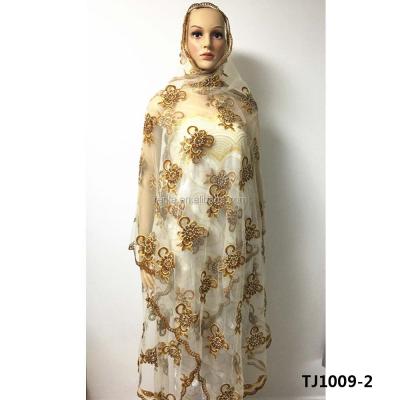 China New Design Pattern Indian Indian Women Wedding Muslim Head Scarf In GOLD for sale