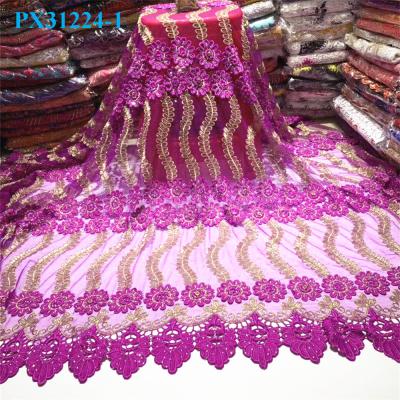 China African country fashion design bride wedding dress viable gorgeous purple lace woman rope net lace pretty for sale