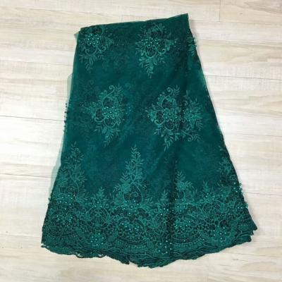 China BB21047-1 New Design African Lace Fabric 100% Polyester Pearl Lace Fabric Flower Design Beautiful for sale