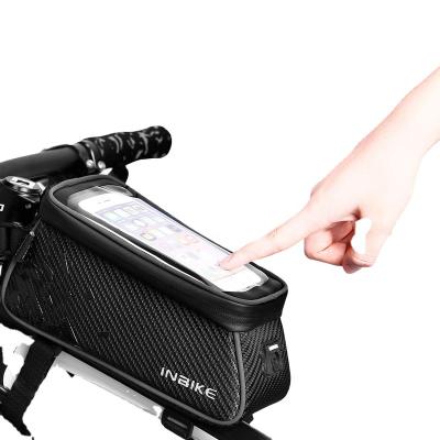 China INBIKE Black Durable Reflective Frame Logo Earphone Hole Black Bicycle Waterproof Bike Bag for sale