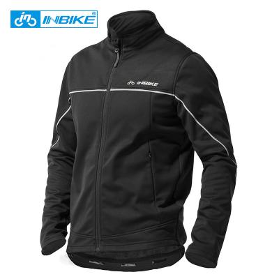 China INBIKE Antibacterial Wholesale Price Keep Warm Black Fleece Waterproof Windproof Winter Cycling Jacket for sale