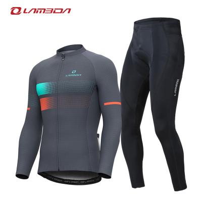 China Custom quick dry lameda seamless bike wear breathable long sleeve cycling jersey set for sale