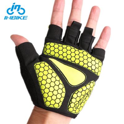 China For INBIKE Spring Customized Polyester Bike Motorcycle Gloves Half Finger Cycling Gym Racing Gloves for sale