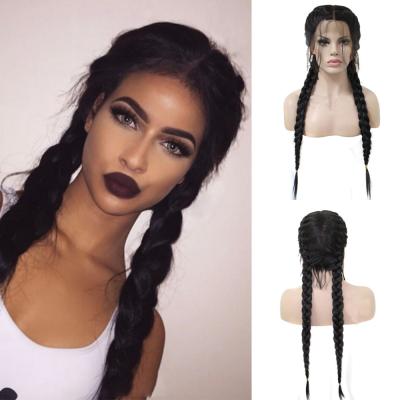 China Hot Sale Afro Curly Kinky Long Straight Wigs Hairpiece Black Synthetic Braided Lace Front Wigs Party Hair Wigs For Girls for sale