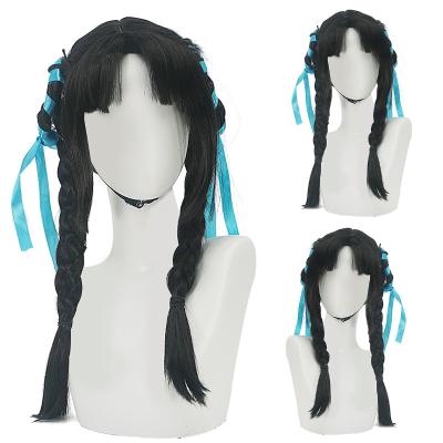 China Regular Wave Factory Cheap Wigs Wholesale Cosplay Gradient Straight Wig Synthetic Hair Wigs With Bangs for sale