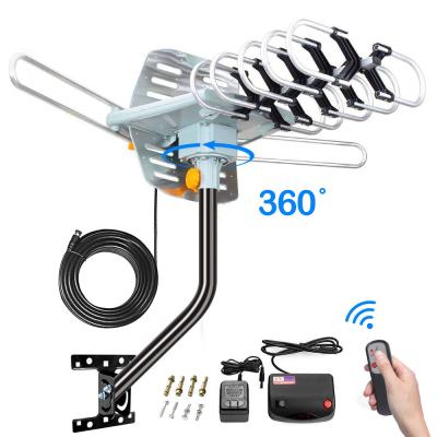 China 150 Mile Outdoor Yagi Antenna Motorized 360 Degree Rotation OTA Amplified for sale