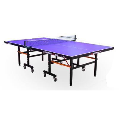 China Foldable Ping Pong Table Tennis Table Double Fish Processing Factory Foldable MDF Board, Indoor Mobile Ping Pong Table With Wheels for sale