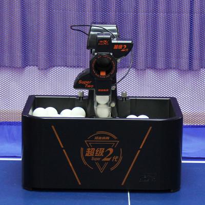 China Automatic Double Fish Table Tennis Machine For Table Tennis Robot Training Machine 47*42*46 for sale